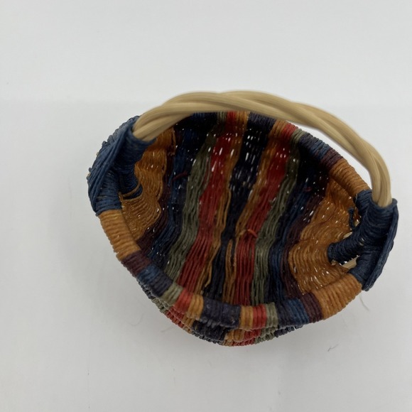 MINI Waxed Wicker BUTTOCKS BASKET Gods Eye Handcrafted‎ 3" - Picture 6 of 9